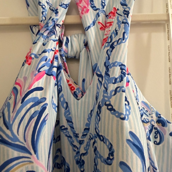 Lilly Pulitzer Montecito Coral Striped Maxi Halter Dress - Picture 5 of 10